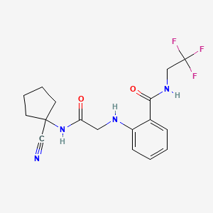 molecular formula C17H19F3N4O2 B2618472 2-({[(1-cyanocyclopentyl)carbamoyl]methyl}amino)-N-(2,2,2-trifluoroethyl)benzamide CAS No. 1111511-05-7