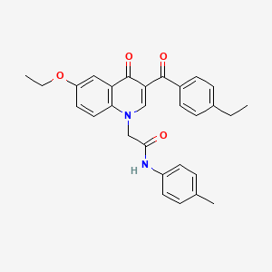 molecular formula C29H28N2O4 B2618473 2-(6-ethoxy-3-(4-ethylbenzoyl)-4-oxoquinolin-1(4H)-yl)-N-(p-tolyl)acetamide CAS No. 898343-08-3