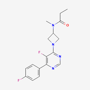 molecular formula C17H18F2N4O B2618482 N-[1-[5-Fluoro-6-(4-fluorophenyl)pyrimidin-4-yl]azetidin-3-yl]-N-methylpropanamide CAS No. 2380176-23-6