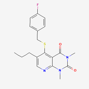 5-((4-fluorobenzyl)thio)-1,3-dimethyl-6-propylpyrido[2,3-d]pyrimidine-2,4(1H,3H)-dione