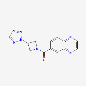 molecular formula C14H12N6O B2618491 (3-(2H-1,2,3-triazol-2-yl)azetidin-1-yl)(quinoxalin-6-yl)methanone CAS No. 2309308-61-8