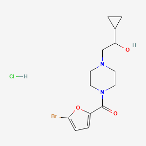molecular formula C14H20BrClN2O3 B2618495 (5-Bromofuran-2-yl)(4-(2-cyclopropyl-2-hydroxyethyl)piperazin-1-yl)methanone hydrochloride CAS No. 1396675-86-7