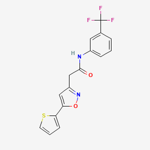 2-(5-(thiophen-2-yl)isoxazol-3-yl)-N-(3-(trifluoromethyl)phenyl)acetamide