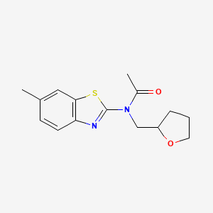 molecular formula C15H18N2O2S B2618513 N-(6-methylbenzo[d]thiazol-2-yl)-N-((tetrahydrofuran-2-yl)methyl)acetamide CAS No. 920224-57-3