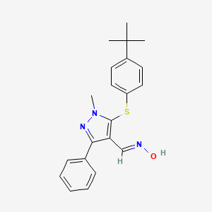 5-{[4-(tert-butyl)phenyl]sulfanyl}-1-methyl-3-phenyl-1H-pyrazole-4-carbaldehyde oxime