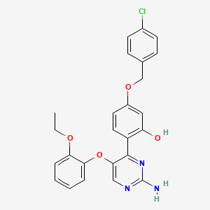 2-(2-Amino-5-(2-ethoxyphenoxy)pyrimidin-4-yl)-5-((4-chlorobenzyl)oxy)phenol