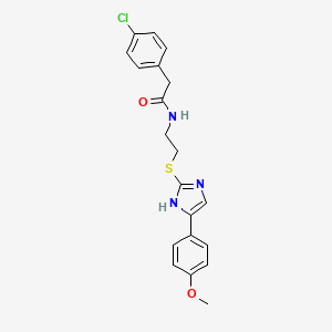 2-(4-chlorophenyl)-N-(2-((5-(4-methoxyphenyl)-1H-imidazol-2-yl)thio)ethyl)acetamide
