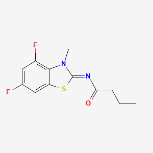 molecular formula C12H12F2N2OS B2618526 N-(4,6-difluoro-3-methyl-1,3-benzothiazol-2-ylidene)butanamide CAS No. 868375-66-0