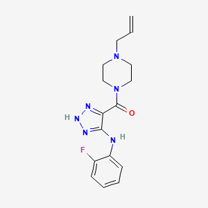molecular formula C16H19FN6O B2618541 {5-[(2-fluorophenyl)amino]-1H-1,2,3-triazol-4-yl}[4-(prop-2-en-1-yl)piperazin-1-yl]methanone CAS No. 1291854-94-8