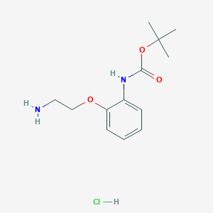 molecular formula C13H21ClN2O3 B2618544 Tert-butyl N-[2-(2-aminoethoxy)phenyl]carbamate;hydrochloride CAS No. 2378502-80-6