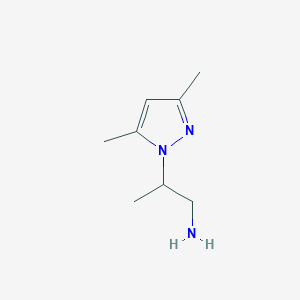 molecular formula C8H15N3 B2618547 2-(3,5-dimethyl-1H-pyrazol-1-yl)propan-1-amine CAS No. 956352-78-6