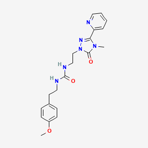 molecular formula C20H24N6O3 B2618551 1-(4-methoxyphenethyl)-3-(2-(4-methyl-5-oxo-3-(pyridin-2-yl)-4,5-dihydro-1H-1,2,4-triazol-1-yl)ethyl)urea CAS No. 1211775-64-2