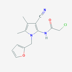 molecular formula C14H14ClN3O2 B2618552 2-chloro-N-[3-cyano-1-(2-furylmethyl)-4,5-dimethyl-1H-pyrrol-2-yl]acetamide CAS No. 852217-67-5