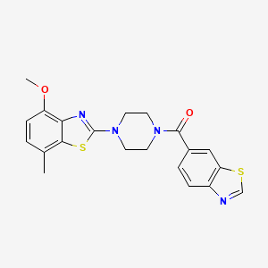 molecular formula C21H20N4O2S2 B2618553 Benzo[d]thiazol-6-yl(4-(4-methoxy-7-methylbenzo[d]thiazol-2-yl)piperazin-1-yl)methanone CAS No. 897487-32-0
