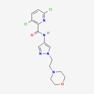 molecular formula C15H17Cl2N5O2 B2618558 3,6-Dichloro-N-[1-(2-morpholin-4-ylethyl)pyrazol-4-yl]pyridine-2-carboxamide CAS No. 2224475-16-3