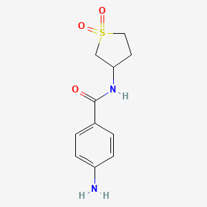 molecular formula C11H14N2O3S B2618560 4-amino-N-(1,1-dioxidotetrahydrothiophen-3-yl)benzamide CAS No. 1016673-16-7