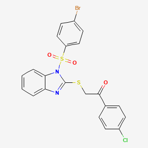 2-((1-((4-bromophenyl)sulfonyl)-1H-benzo[d]imidazol-2-yl)thio)-1-(4-chlorophenyl)ethanone