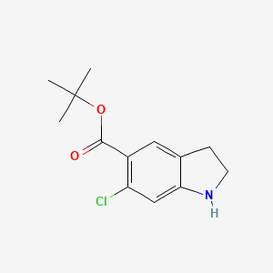 molecular formula C13H16ClNO2 B2618572 Tert-butyl 6-chloro-2,3-dihydro-1H-indole-5-carboxylate CAS No. 2248337-86-0