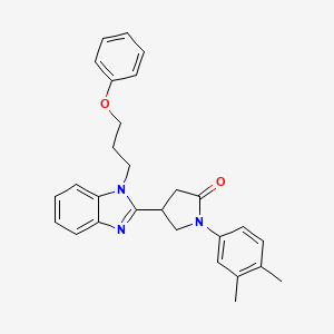 1-(3,4-dimethylphenyl)-4-[1-(3-phenoxypropyl)-1H-benzimidazol-2-yl]pyrrolidin-2-one