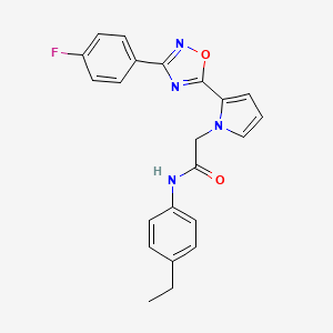molecular formula C22H19FN4O2 B2618580 N-(4-ethylphenyl)-2-{2-[3-(4-fluorophenyl)-1,2,4-oxadiazol-5-yl]-1H-pyrrol-1-yl}acetamide CAS No. 1260624-16-5