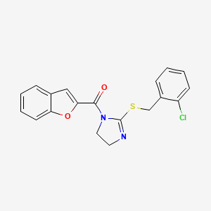 benzofuran-2-yl(2-((2-chlorobenzyl)thio)-4,5-dihydro-1H-imidazol-1-yl)methanone