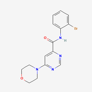 molecular formula C15H15BrN4O2 B2618585 N-(2-溴苯基)-6-吗啉并嘧啶-4-甲酰胺 CAS No. 1901059-52-6