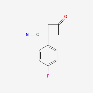 molecular formula C11H8FNO B2618594 1-(4-Fluorophenyl)-3-oxocyclobutanecarbonitrile CAS No. 1340251-32-2