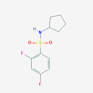 molecular formula C11H13F2NO2S B261860 N-cyclopentyl-2,4-difluorobenzenesulfonamide 