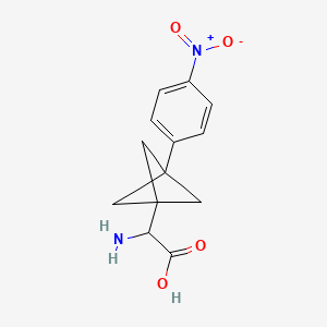 molecular formula C13H14N2O4 B2618605 2-Amino-2-[3-(4-nitrophenyl)-1-bicyclo[1.1.1]pentanyl]acetic acid CAS No. 2287262-70-6
