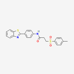 molecular formula C23H20N2O3S2 B2618606 N-(4-(benzo[d]thiazol-2-yl)phenyl)-3-tosylpropanamide CAS No. 895447-58-2