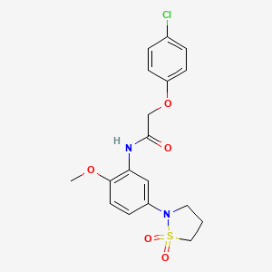 B2618614 2-(4-chlorophenoxy)-N-(5-(1,1-dioxidoisothiazolidin-2-yl)-2-methoxyphenyl)acetamide CAS No. 946338-98-3
