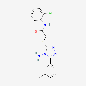 2-{[4-amino-5-(3-methylphenyl)-4H-1,2,4-triazol-3-yl]sulfanyl}-N-(2-chlorophenyl)acetamide
