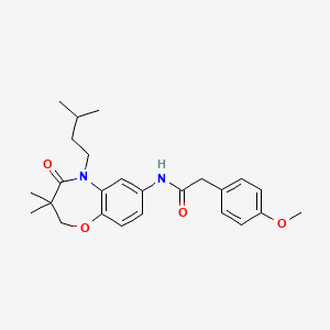 N-(5-isopentyl-3,3-dimethyl-4-oxo-2,3,4,5-tetrahydrobenzo[b][1,4]oxazepin-7-yl)-2-(4-methoxyphenyl)acetamide