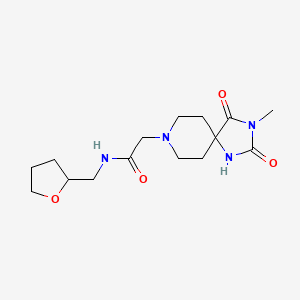 2-(3-methyl-2,4-dioxo-1,3,8-triazaspiro[4.5]decan-8-yl)-N-((tetrahydrofuran-2-yl)methyl)acetamide