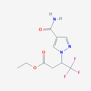 Ethyl 3-(4-carbamoylpyrazol-1-yl)-4,4,4-trifluorobutanoate