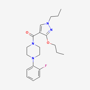 molecular formula C20H27FN4O2 B2618635 (4-(2-fluorophenyl)piperazin-1-yl)(3-propoxy-1-propyl-1H-pyrazol-4-yl)methanone CAS No. 1014091-68-9