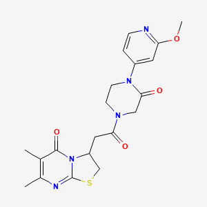 3-[2-[4-(2-Methoxypyridin-4-yl)-3-oxopiperazin-1-yl]-2-oxoethyl]-6,7-dimethyl-2,3-dihydro-[1,3]thiazolo[3,2-a]pyrimidin-5-one