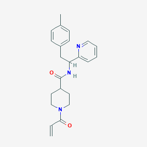 molecular formula C23H27N3O2 B2618643 N-[2-(4-Methylphenyl)-1-pyridin-2-ylethyl]-1-prop-2-enoylpiperidine-4-carboxamide CAS No. 2361753-20-8