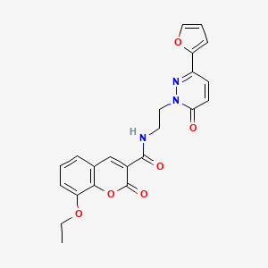 molecular formula C22H19N3O6 B2618651 8-ethoxy-N-(2-(3-(furan-2-yl)-6-oxopyridazin-1(6H)-yl)ethyl)-2-oxo-2H-chromene-3-carboxamide CAS No. 946314-67-6