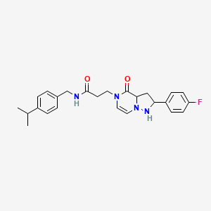 3-[2-(4-fluorophenyl)-4-oxo-4H,5H-pyrazolo[1,5-a]pyrazin-5-yl]-N-{[4-(propan-2-yl)phenyl]methyl}propanamide