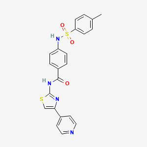 molecular formula C22H18N4O3S2 B2618662 4-(4-methylphenylsulfonamido)-N-(4-(pyridin-4-yl)thiazol-2-yl)benzamide CAS No. 898466-85-8