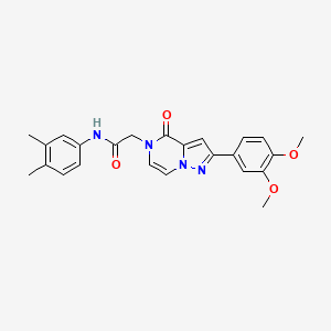 molecular formula C24H24N4O4 B2618664 2-[2-(3,4-dimethoxyphenyl)-4-oxopyrazolo[1,5-a]pyrazin-5(4H)-yl]-N-(3,4-dimethylphenyl)acetamide CAS No. 941981-79-9