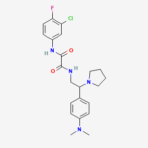 N1-(3-chloro-4-fluorophenyl)-N2-(2-(4-(dimethylamino)phenyl)-2-(pyrrolidin-1-yl)ethyl)oxalamide