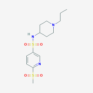 molecular formula C14H23N3O4S2 B2618671 6-methanesulfonyl-N-(1-propylpiperidin-4-yl)pyridine-3-sulfonamide CAS No. 1808743-12-5