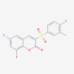 molecular formula C16H9F3O4S B2618676 6,8-difluoro-3-(4-fluoro-3-methylbenzenesulfonyl)-2H-chromen-2-one CAS No. 902623-20-5