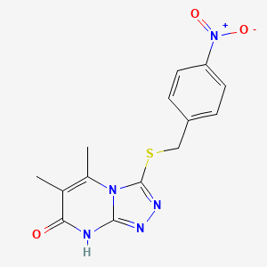 5,6-dimethyl-3-((4-nitrobenzyl)thio)-[1,2,4]triazolo[4,3-a]pyrimidin-7(8H)-one
