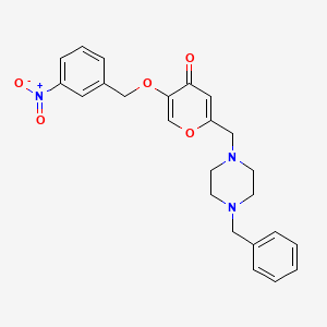 molecular formula C24H25N3O5 B2618681 2-((4-benzylpiperazin-1-yl)methyl)-5-((3-nitrobenzyl)oxy)-4H-pyran-4-one CAS No. 898456-94-5