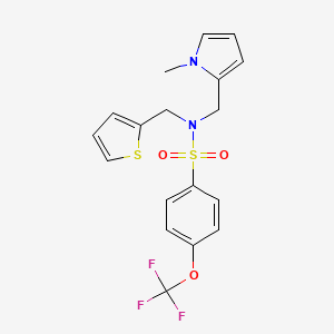 molecular formula C18H17F3N2O3S2 B2618682 N-((1-methyl-1H-pyrrol-2-yl)methyl)-N-(thiophen-2-ylmethyl)-4-(trifluoromethoxy)benzenesulfonamide CAS No. 1251708-48-1