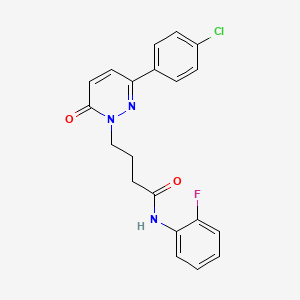 molecular formula C20H17ClFN3O2 B2618697 4-(3-(4-chlorophenyl)-6-oxopyridazin-1(6H)-yl)-N-(2-fluorophenyl)butanamide CAS No. 946214-93-3