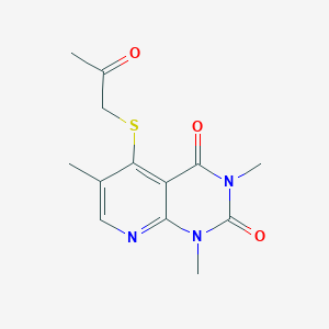 molecular formula C13H15N3O3S B2618699 1,3,6-trimethyl-5-((2-oxopropyl)thio)pyrido[2,3-d]pyrimidine-2,4(1H,3H)-dione CAS No. 941924-35-2